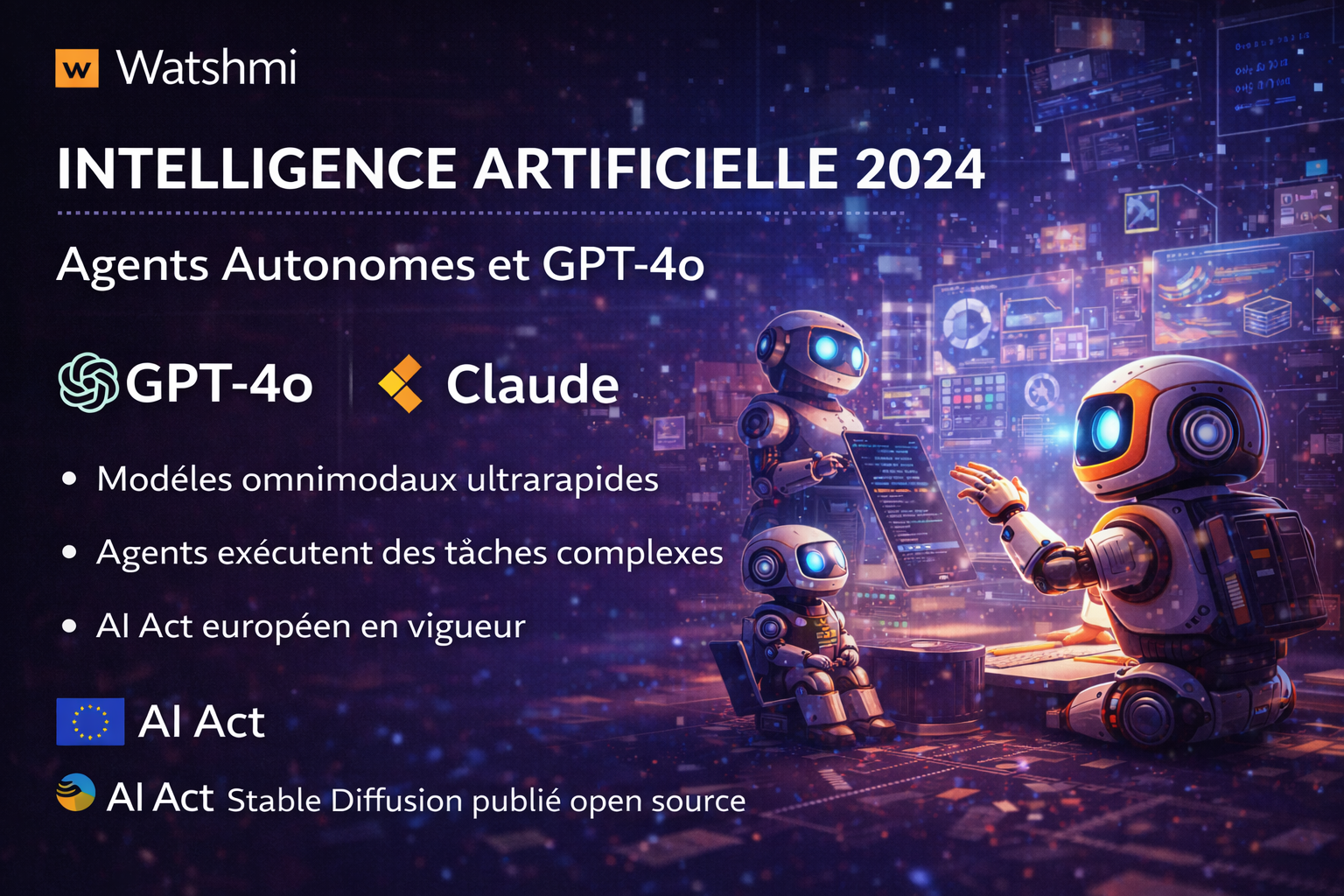 Actualités intelligence artificielle 2024 - GPT-4, Claude, Gemini